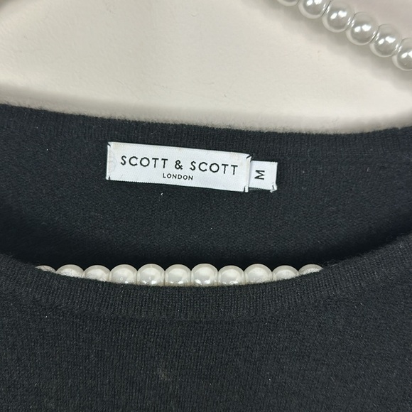 Scott & Scott London Black Cashmere Rue La La Love Wins Sweater Small - Picture 4 of 8